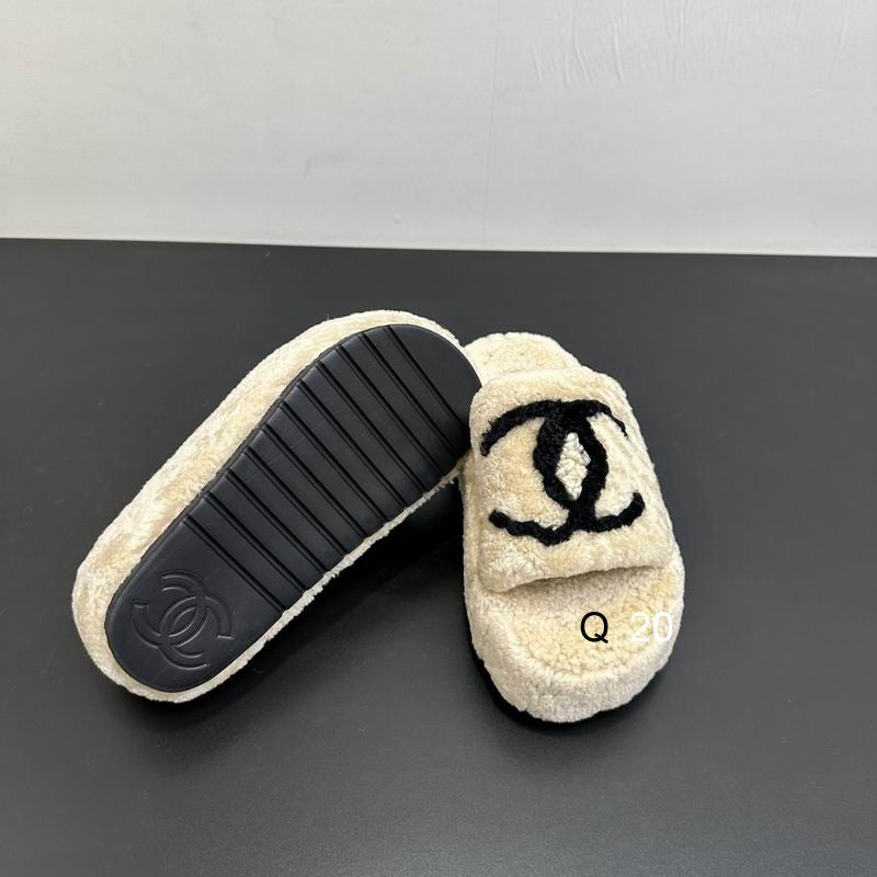 Luxury Shearling Slide Sandals