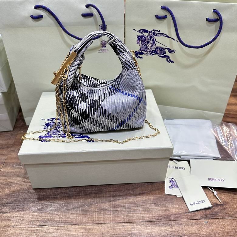 Burberry Mini Check Hobo Bag