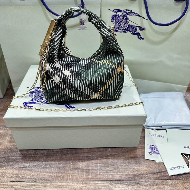 Burberry Mini Check Hobo Bag