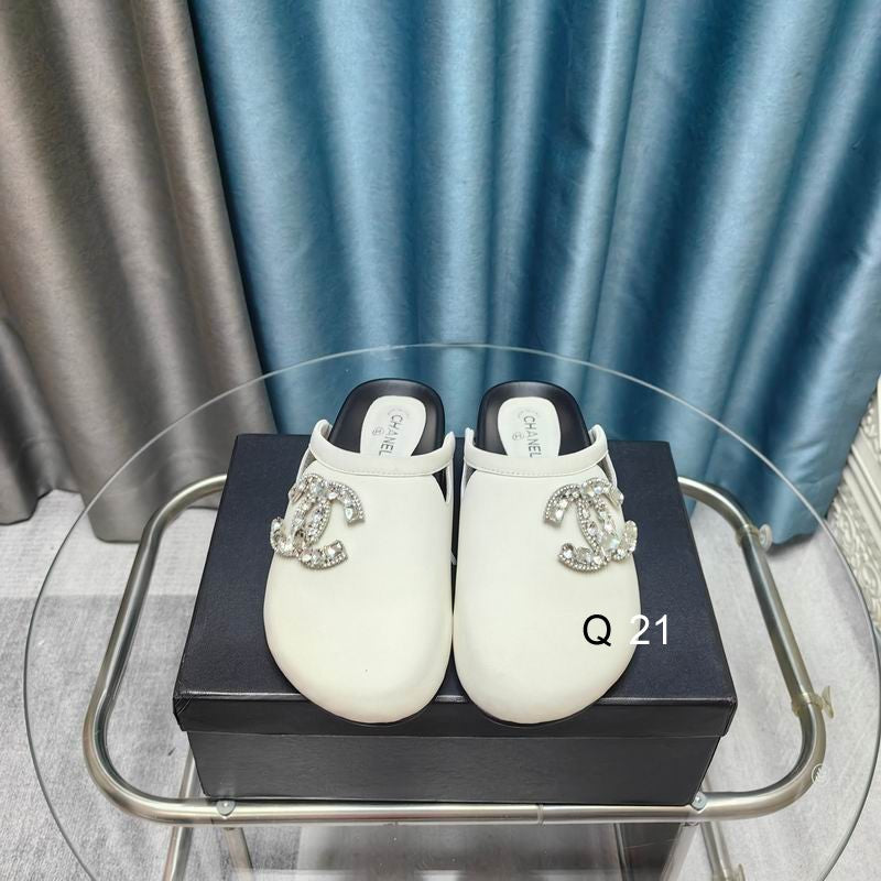 Chanel Crystal Logo Clogs