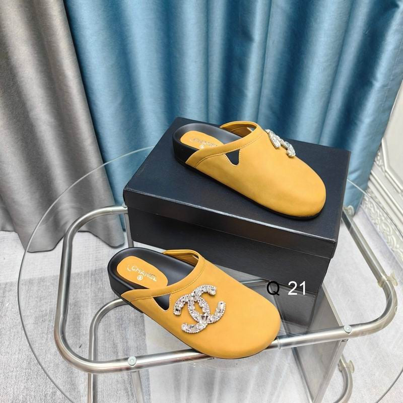 Chanel Crystal Logo Clogs