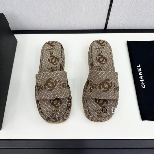 Chanel Monogram Slide Sandals
