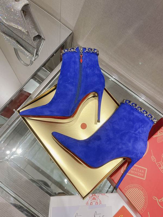 Luxe Chain-Trim Ankle Boots